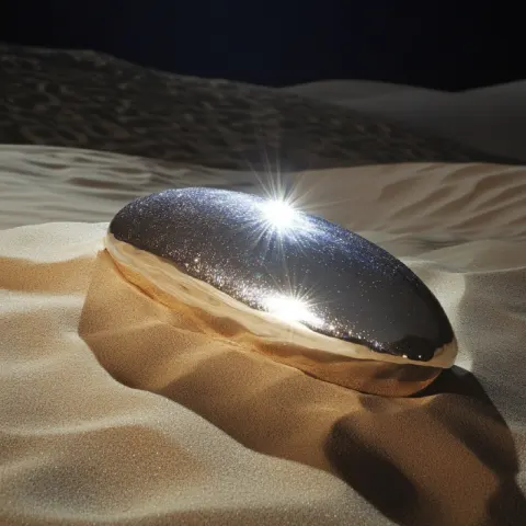 Abstract Shiny Glimmering Metal Goopy Object