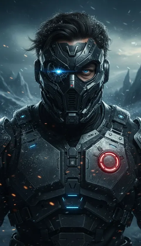 Blue Armor Portrait Dark “ultra-detailed Masked