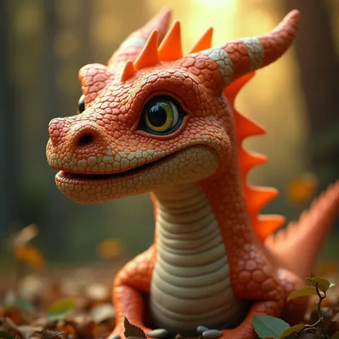Stop Motion Dragon Puppet in Vintage Gold