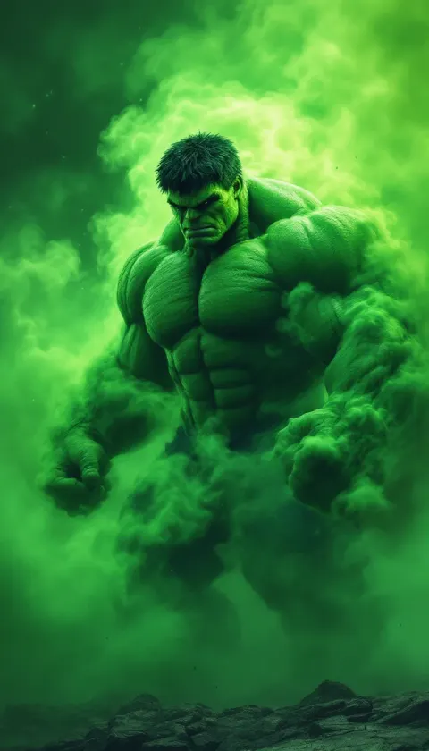 Green Anime Smoke Hulk Muscular Body Giant