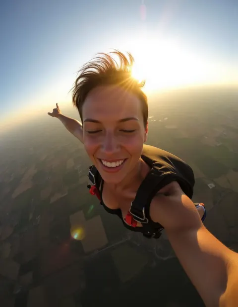 Woman Hair 32-year-old Short Wind-swept Captured Mid-air