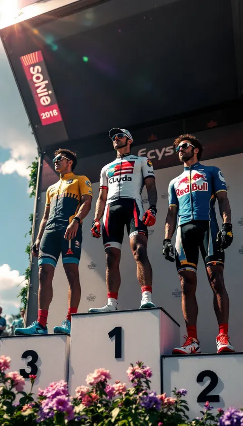 Summer. There Riders Podium Clothes Logos Different