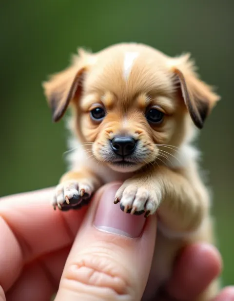 Macro Photography Miniature Cute Puppy Your Fingertips