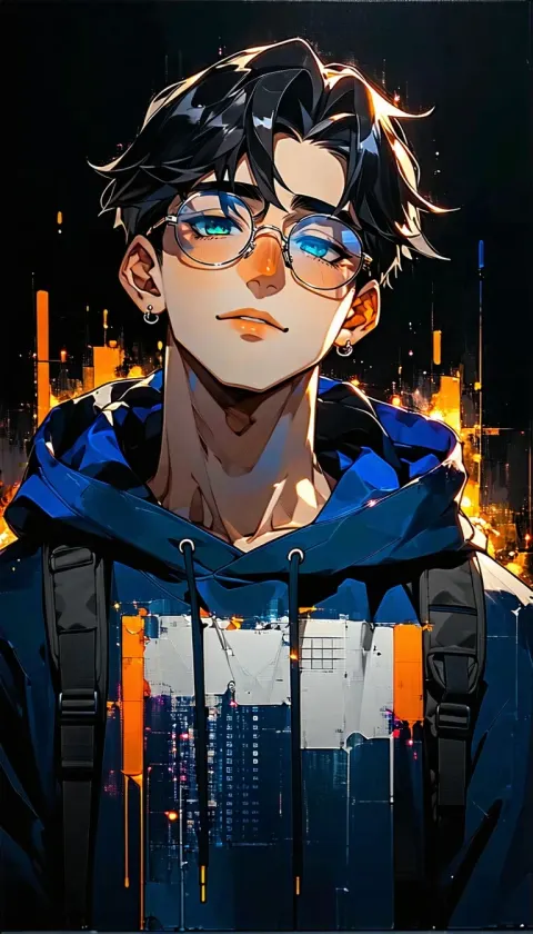 Man Black Hair Anime Masterpiece Surrealism Highly