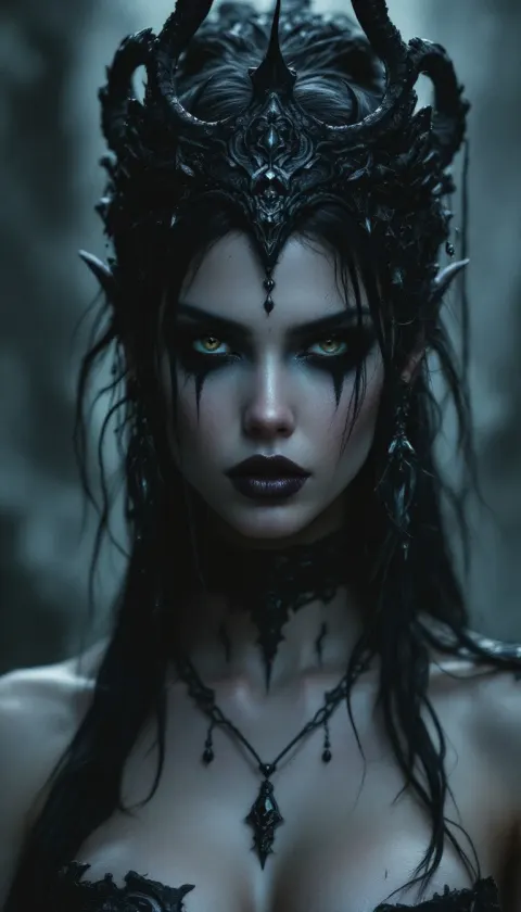 Dark Fantasy Woman Cyberpunk Portrait