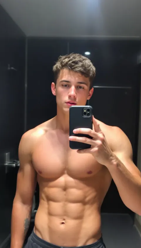 Boy Gym Selfie Mirror Muscular