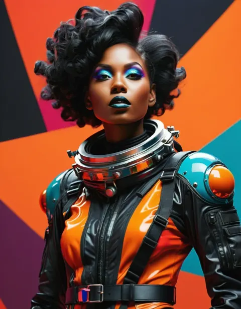 Spacewoman Black Bold Vibrant Colors