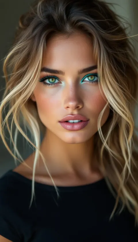Supermodel Portrait Blonde Ombre Hair