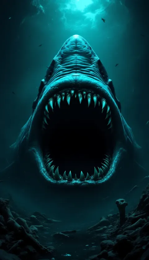 Megalodon Shark Ocean Depths Ancient