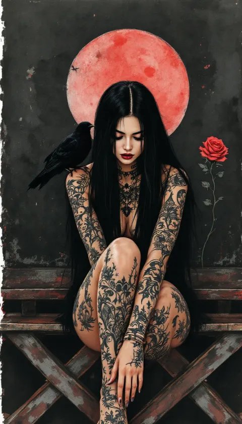 Woman Watercolor Tattoos Bird Shoulder