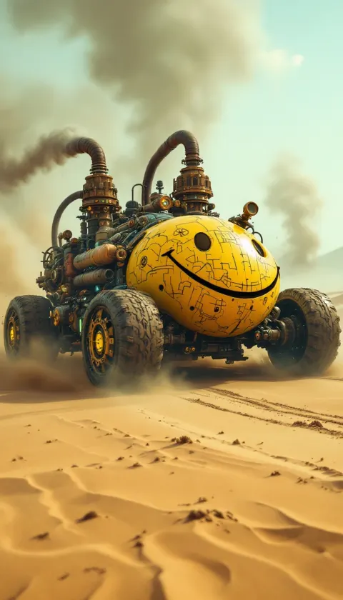 Steampunk Smiley Desert Racing Machine