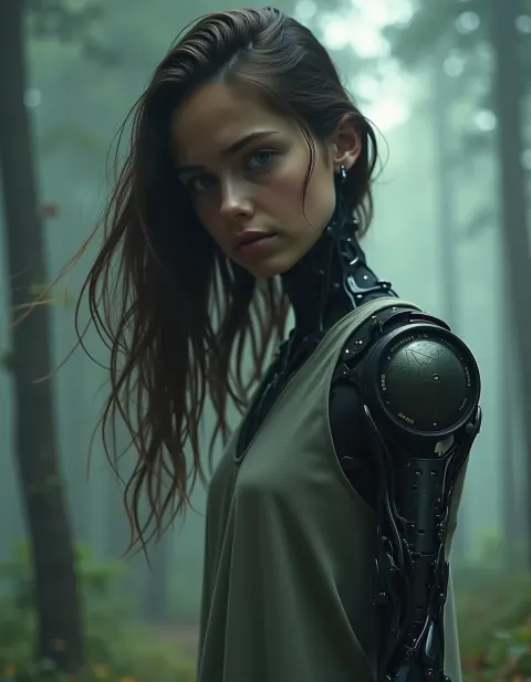Girl Semi Cyborg Biomechanical Arms