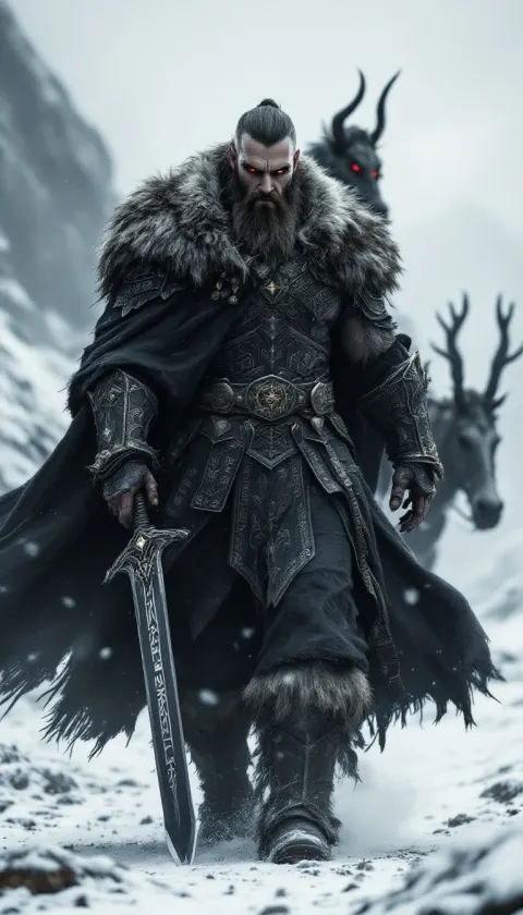 Nordic Berserker With Odin Vision