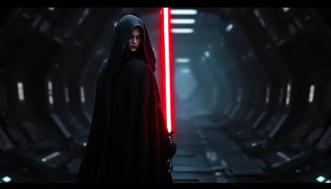 Sith Lord Red Lightsaber Spaceship