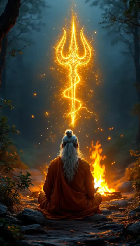 Sage Meditation Before Divine Shiva