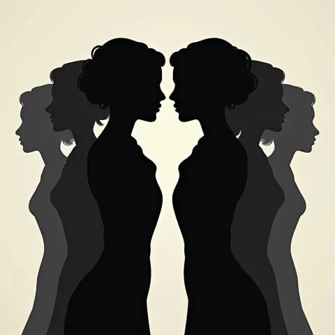 Symmetrical Silhouettes Posing in High Contrast