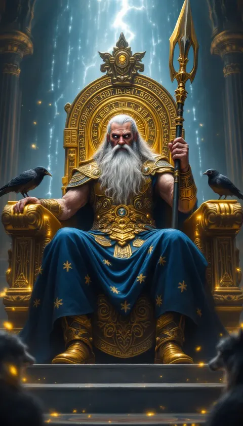 Odin Allfather Asgard Golden Throne