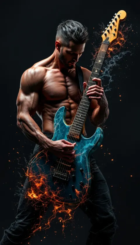 Human Guitar Fusion Rock Musician