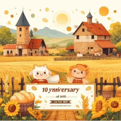 Festive Anime Flyer for a Mill Anniversary