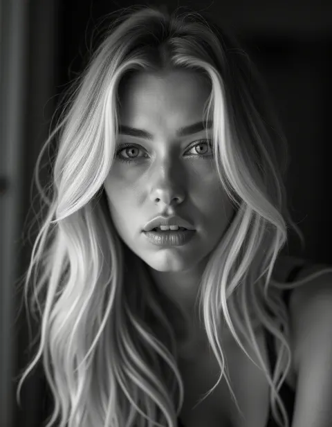 Woman Portrait Black White