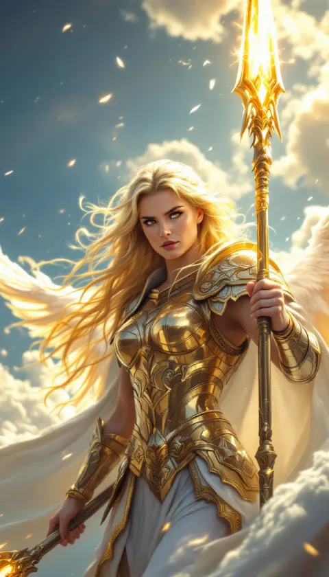 Valkyrie Golden Armor Sky
