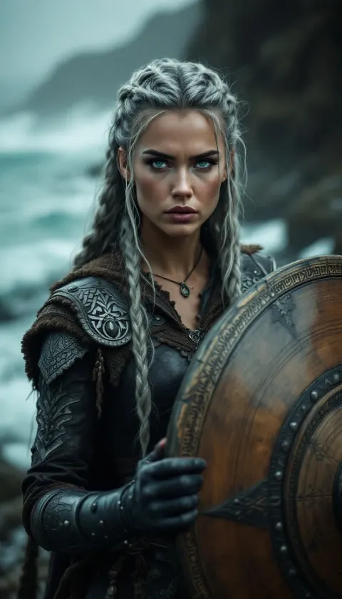 Viking Woman Shield Spear