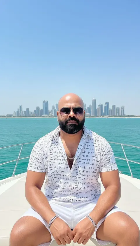 Stylish Man Yacht Ocean Paradise