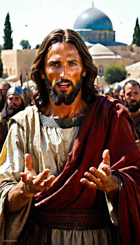 Jesus Preaching Jerusalem