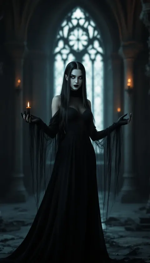 Vampire Woman Black Dress