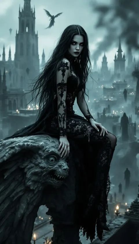 Gothic Witch Gargoyle City
