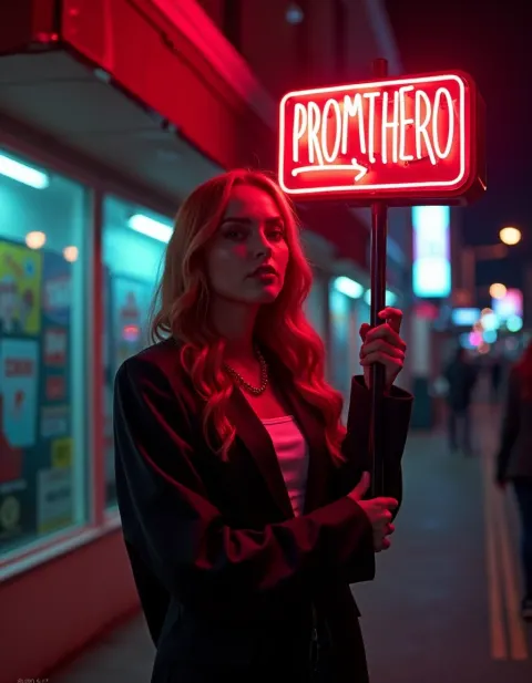Woman Neon Sign Cyberpunk