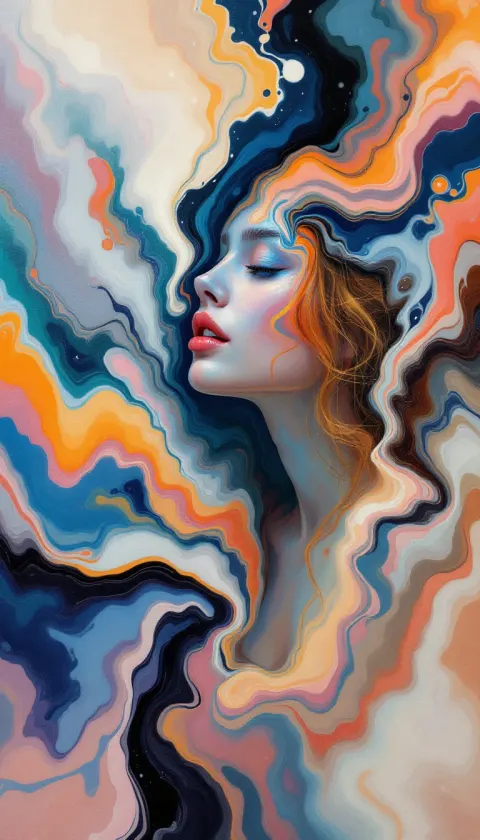 Woman Fluid Art Canvas