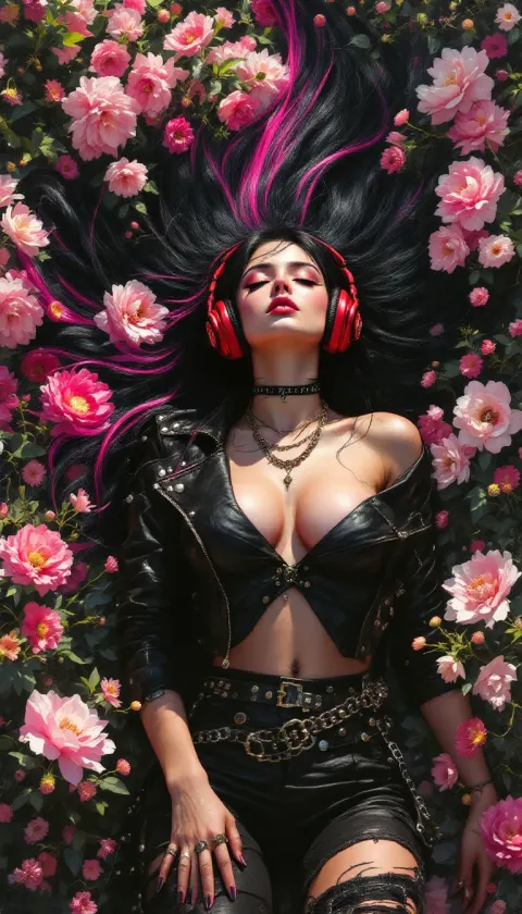 Woman Punk Flowers Music