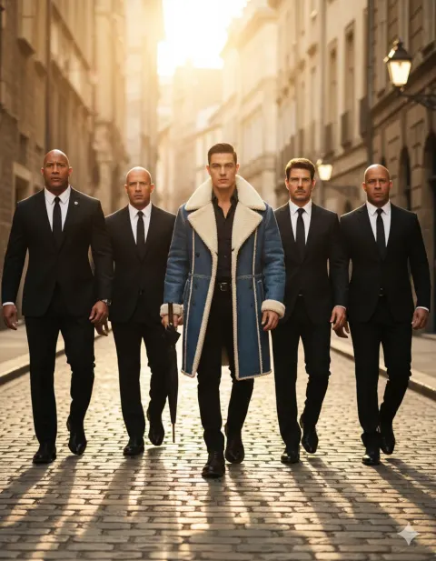 Man Blue Coat Bodyguards