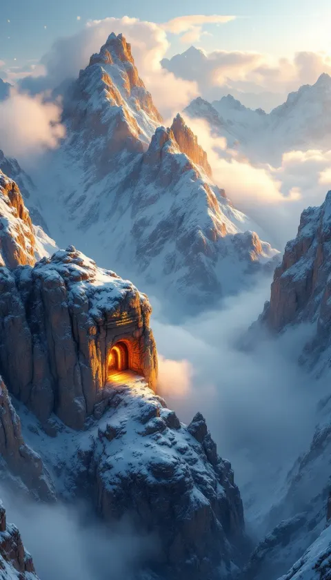 Himalayan Mountains Aerial Sunrise