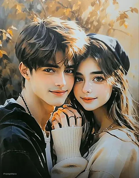 Couple Love Embrace Oil