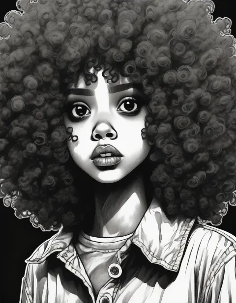 Girl Afro Horror Manga