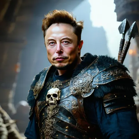 Elon Musk as a Skull Chested Viking