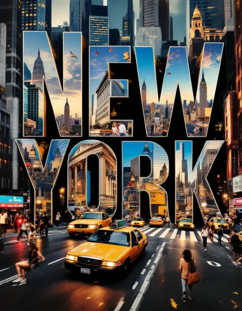 New York Collage Typography