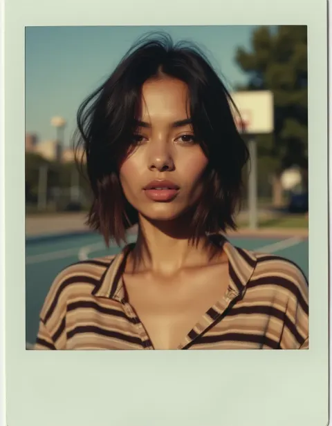 Woman Face Polaroid Close
