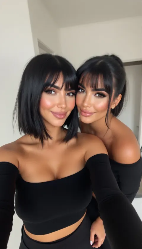 Woman Selfie Black Hair