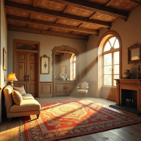 Photorealistic Golden Hour Room in Detailed 3D