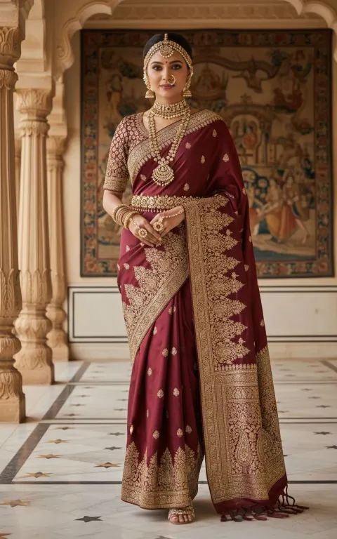 Indian Woman Saree Jewelry Palace