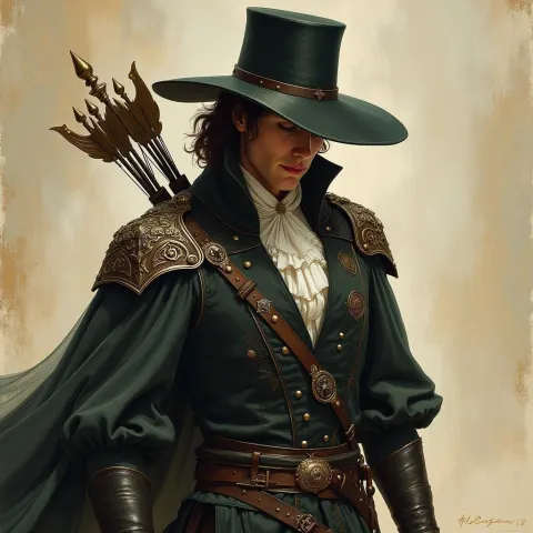 Robin Hood in High Fashion Illustrated Couture