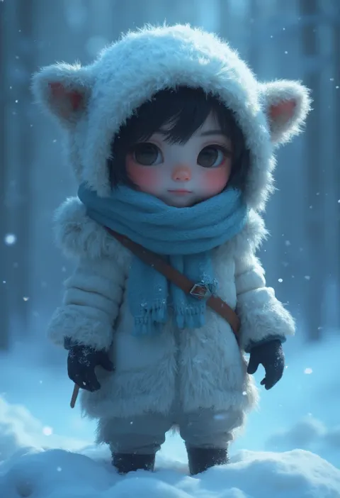 Bioluminescent Snow Nomad Character