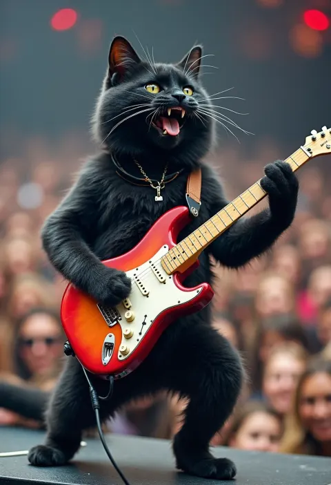Black Cat Electric Guitar Rocker