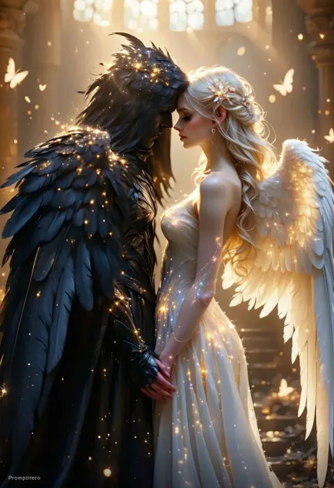 White Angel Black Angel Together