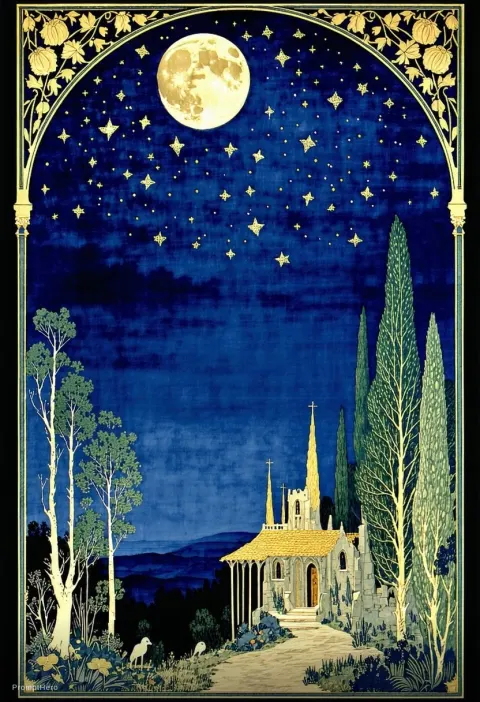William Morris Celestial Night Scene