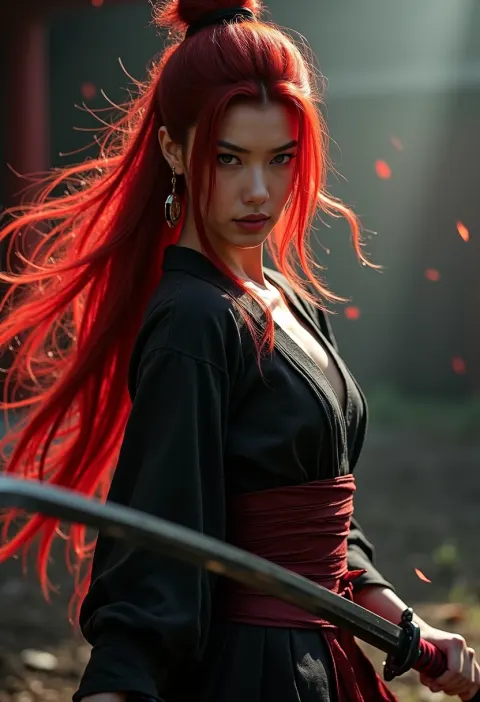 Female Samurai Warrior Red Hair