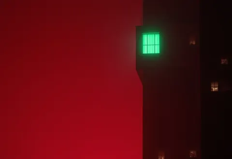 Green Window Emerald Light Fog